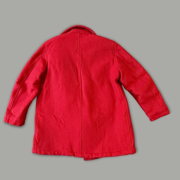 Vintage Holloway Red Wool Pea Coat Ladies Large Made in USA Quilted Lining - Picture 14 of 16
